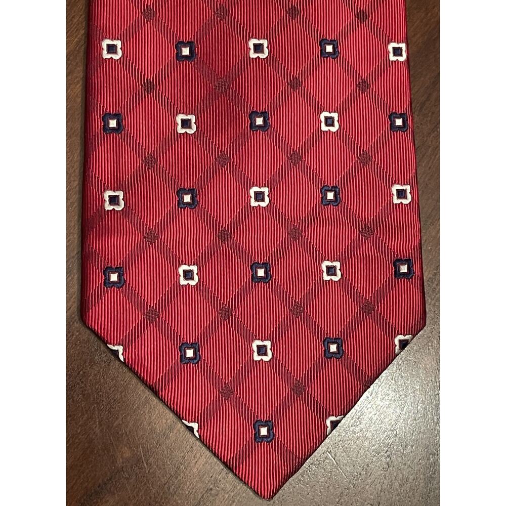 Tommy Hilfiger Red Blue 100% Silk Men’s Neck Tie Made In China